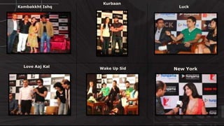 © http://www.thenichegroup.in
Kambakkht Ishq
Kurbaan
Luck
Love Aaj Kal
Wake Up Sid New York
 