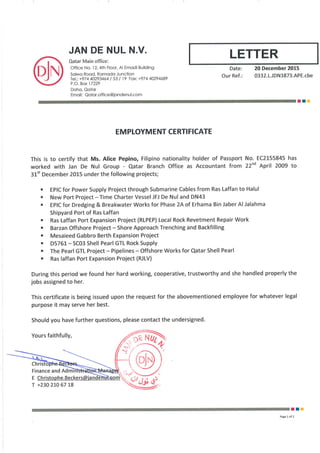 APE Employment Cert
