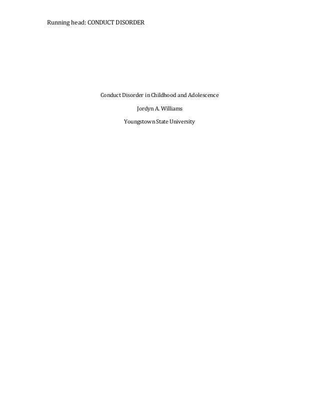 Conduct Disorder: Literature Review essays literature review on conduct disorder