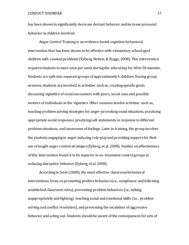 Literature review on conduct disorder