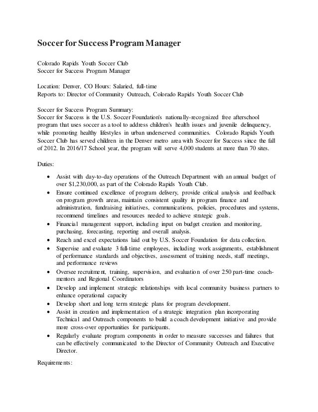 program manager job description