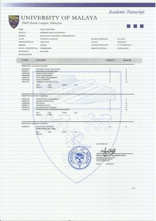 Academic Transcript | PDF