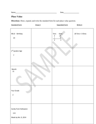 2nd grade -place value