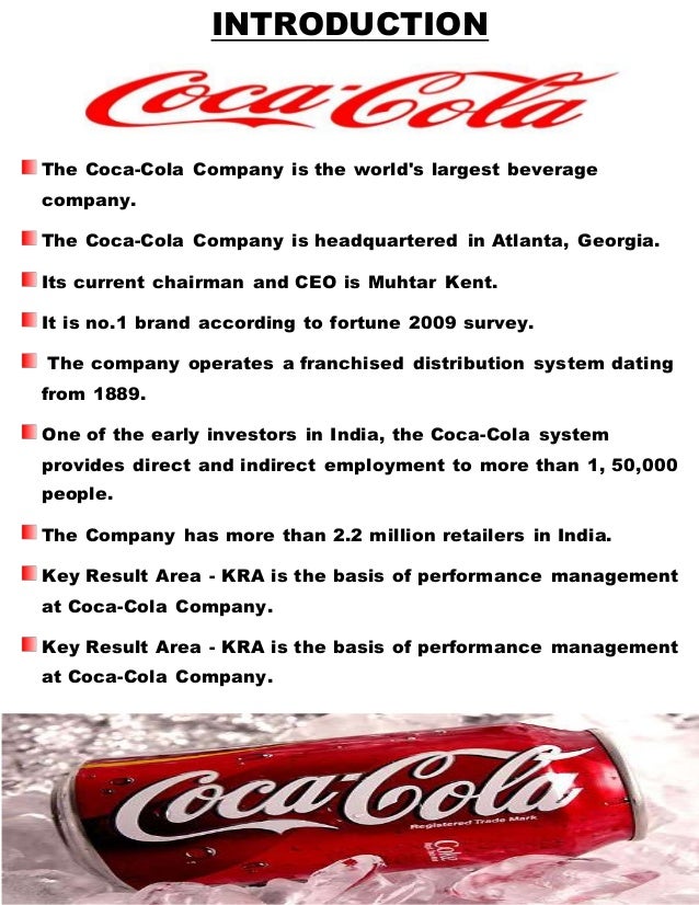 Introduction Of Coke As A Good Corporate