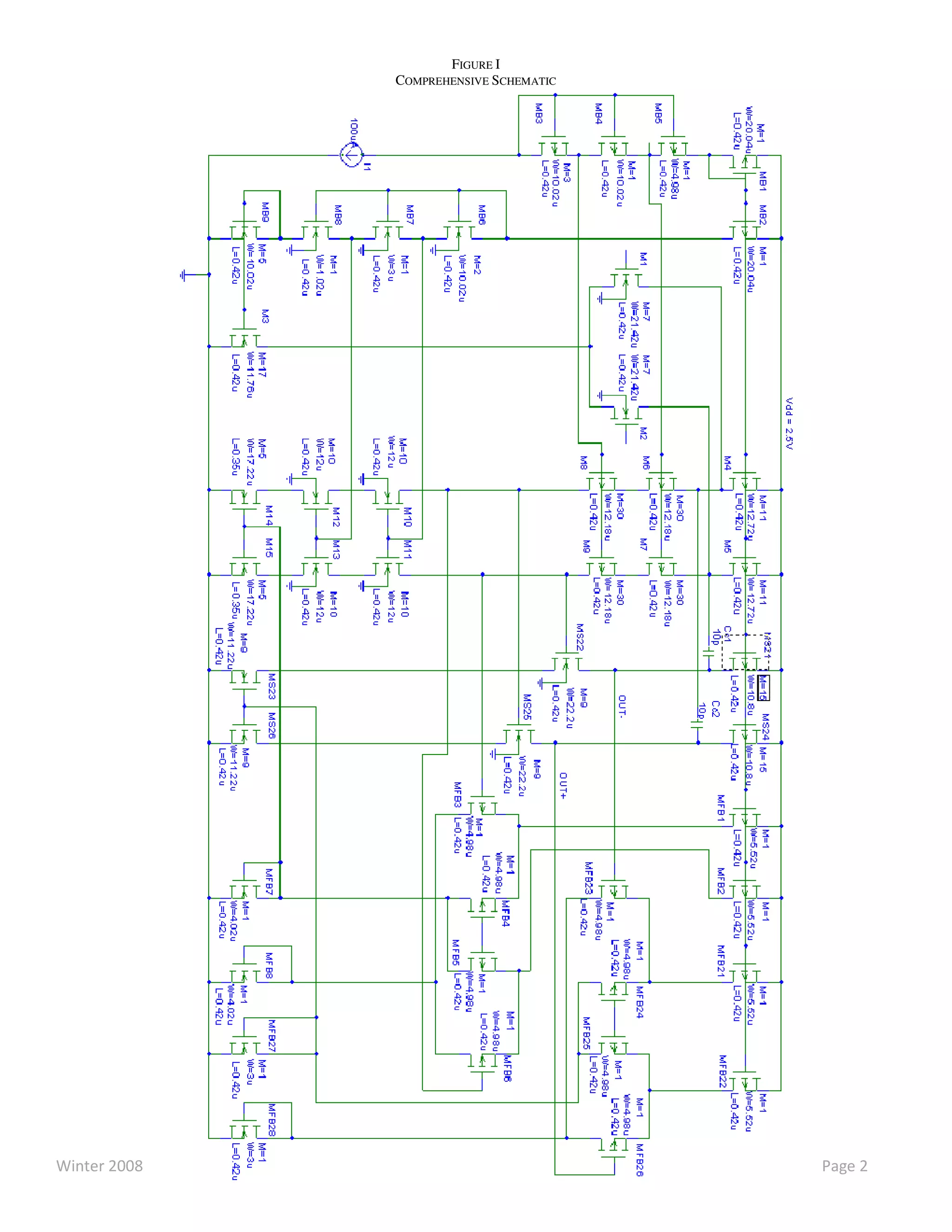 Design of a Fully Differential Folded-Cascode Operational Amplifier | PDF