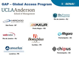 GAP – Global Access Program
Curitiba – PR
Rio de Janeiro – RJ
Porto Alegre – RS
Florianópolis – SC
Londrina - PR
Rio de Janeiro – RJ
Florianópolis – SC
São Paulo - SP
 