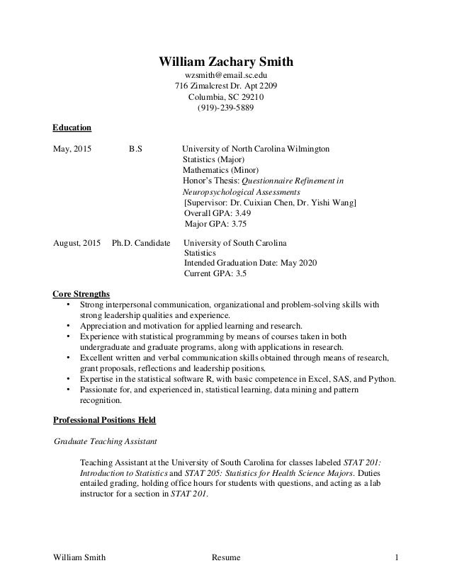 william smith resume 1 william zachary smith wzsmithemailscedu 716 zimalcrest - Resume For Health Science Majors william smith resume 1 william zachary smith wzsmithemailscedu 716 zimalcrest - Resume For Health Science Majors