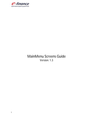 1
MainMenu Screens Guide
Version: 1.3
 