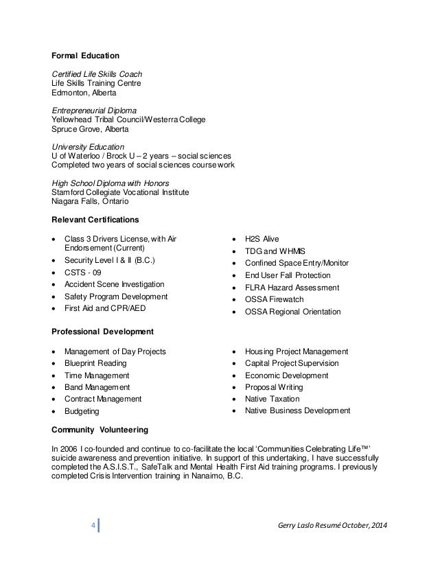 Gerry Laslo Resume October 2014