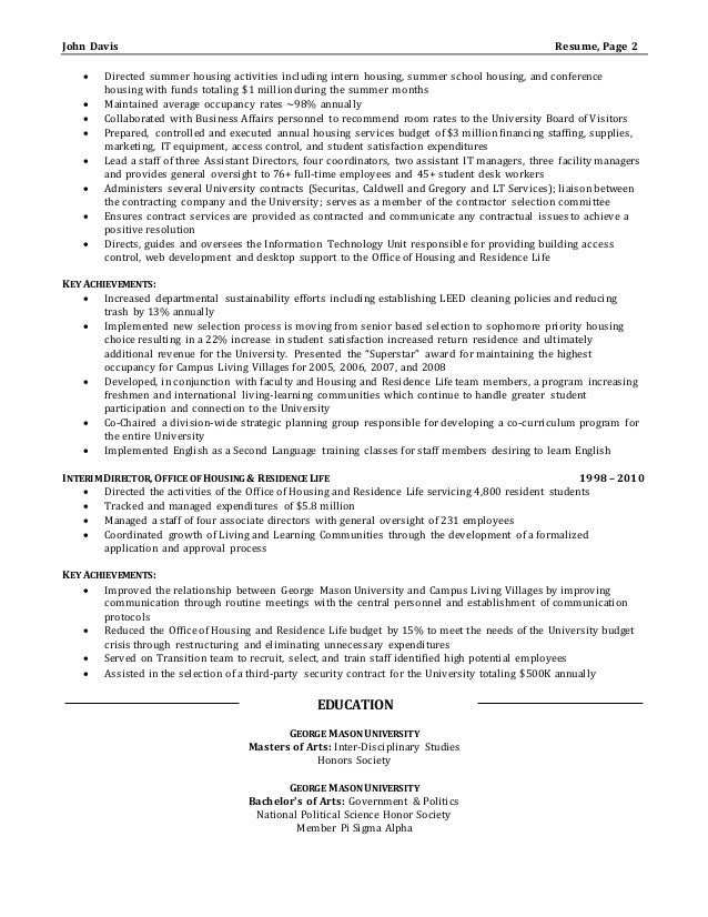 sample director of operations resume