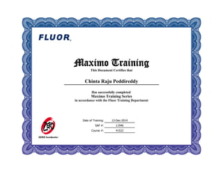 Maximo Training.pdf Maximo ertificate of Completion | PDF
