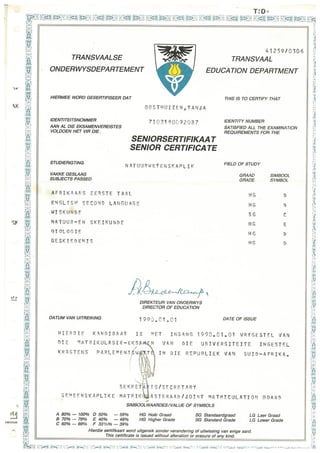Senior Certificate
