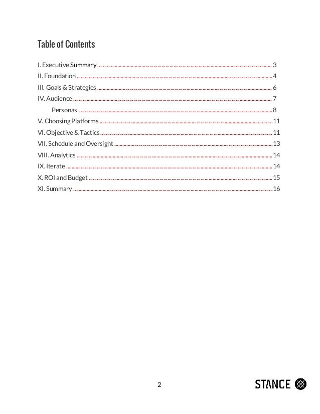 Stance Social Media Marketing Plan