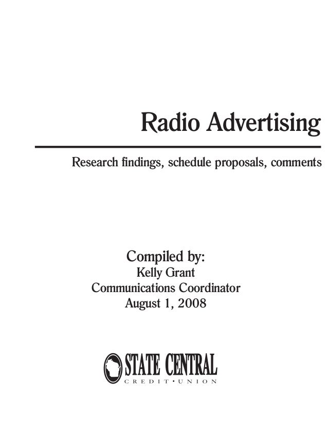 radio advertising findings radio advertising proposal