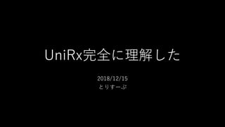UniRx完全に理解した
2018/12/15
とりすーぷ
 