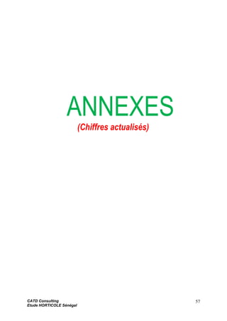 ANNEXES
(Chiffres actualisés)
CATD Consulting
Etude HORTICOLE Sénégal
57
 