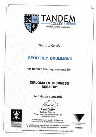 Diploma of Business