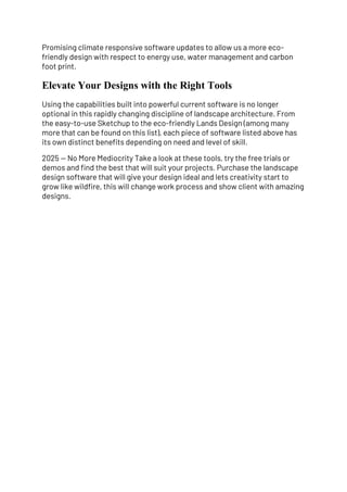 9 Best Landscape Design Software in 2025 for Architects. | PDF