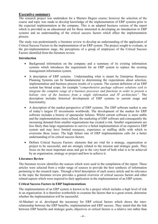 Critical Success Factors in ERP Implementations | PDF