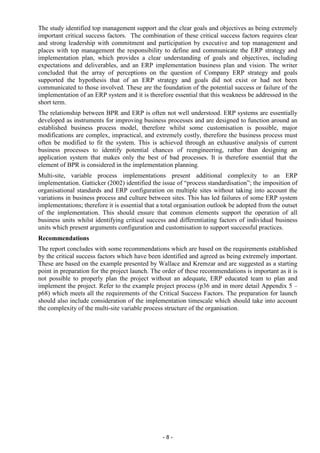 Critical Success Factors in ERP Implementations | PDF