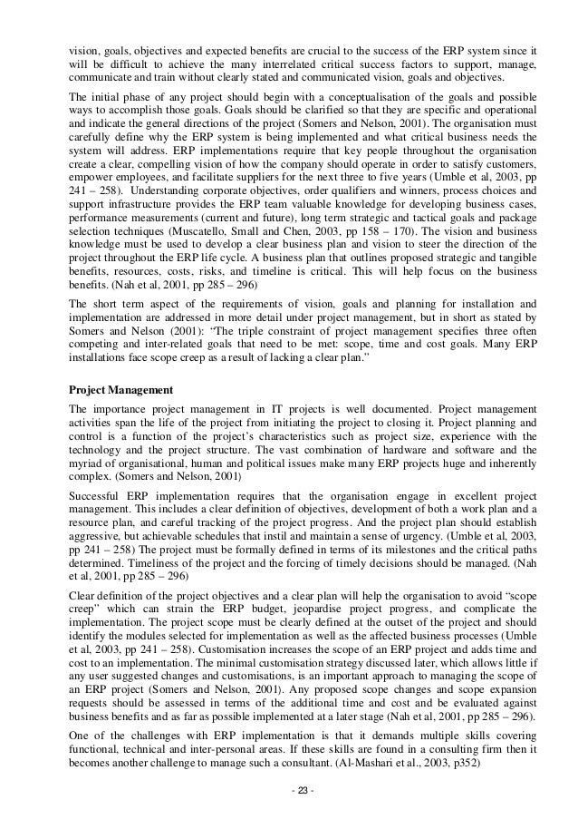 erp implementation resumes
