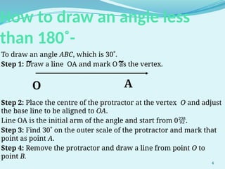 Draw Using Protractor How to Draw Angles Using a Protractor: Step-by-Step Guide | PPTX