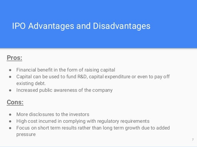 Advantages and disadvantage of ipo