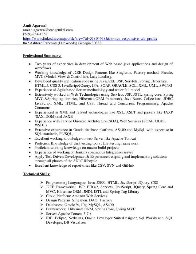 j2ee jsp resume