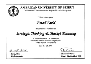 AUB - Strategic thinking and marketing planning