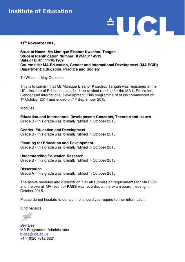 Monique Kwachou Tangah Results Letter November 2015