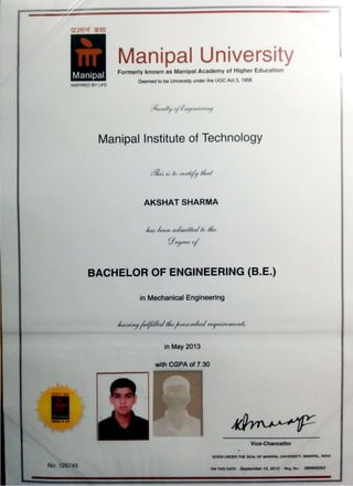 Manipal (Bachelors) Degree