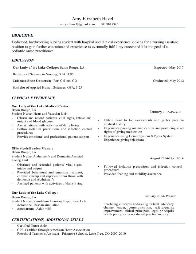 amy hazel student nursing resume 4