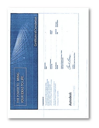 Autocad 3d certificate pdf