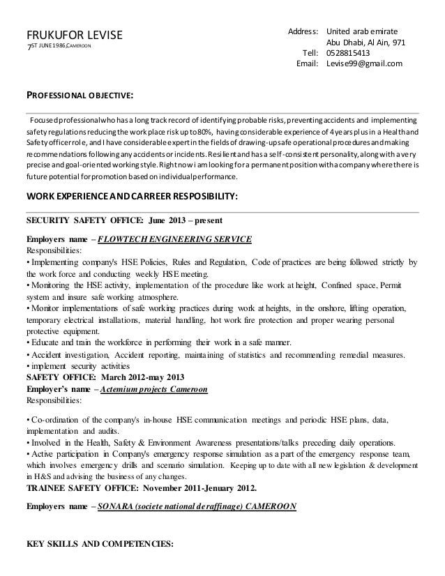 safety officer resume sle frukufor levise safety officer resume safety officer resume sle frukufor levise safety officer resume