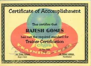 Trainer certificate(KSA)