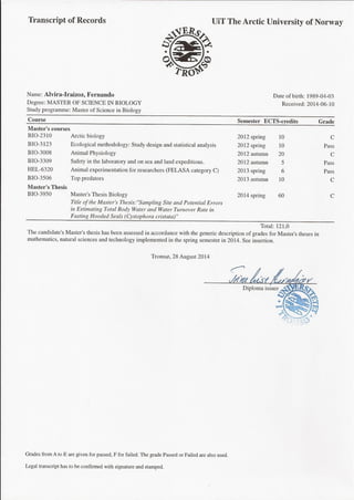 MSc Diploma and Transcript of Records_UiT