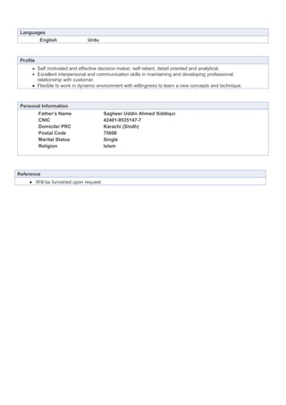 Shakeeb Cv New | PDF