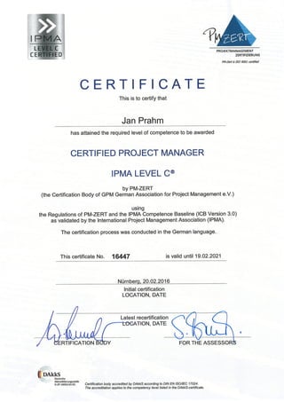 Certificate IPMA-Level-C-Jan Prahm English