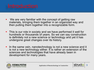 Application of nano-technology in construction | PPTX