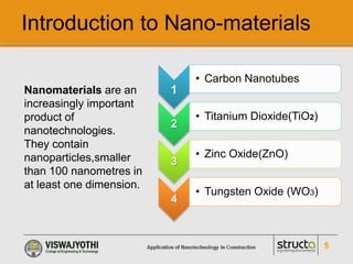 Application of nano-technology in construction | PPTX