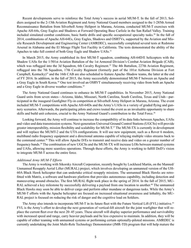 Manned–Unmanned Teaming and the U.S. Army | PDF | Defense Industry ...