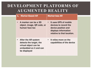 Augmented Reality Mark Less Recent advances in applications of augmented reality | PPTX