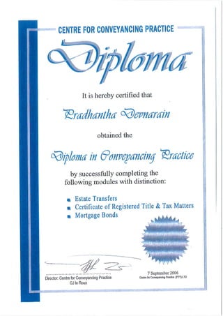Conveyancing Diploma 1
