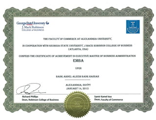 Georgia EMBA Certificate