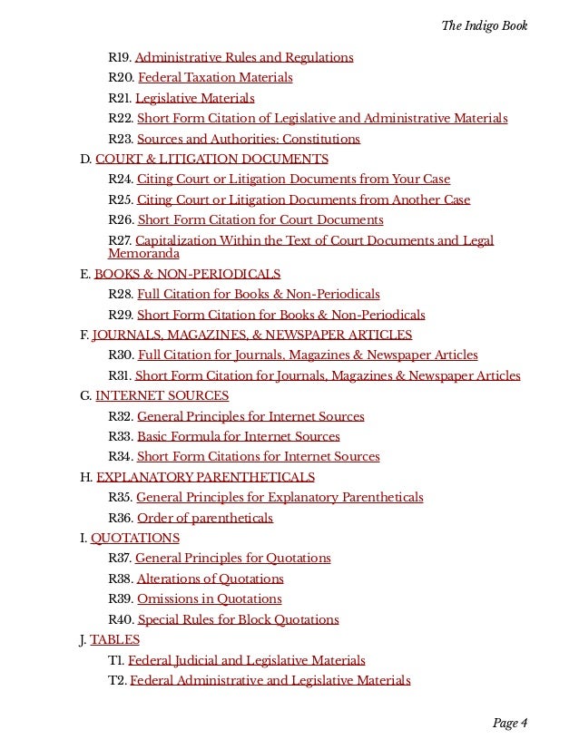 indigobook short form citation