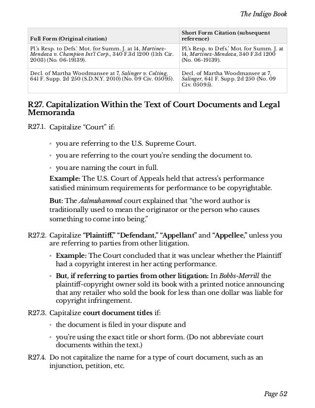 indigobook short form citation