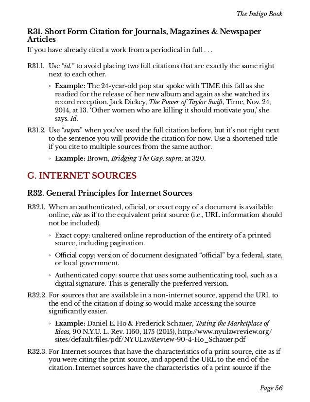 indigobook short form citation
