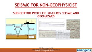 SEISMIC FOR NON-GEOPHYSICIST
SUB-BOTTOM PROFILER, 2D-HI RES SEISMIC AND
GEOHAZARD
08th December 2014
OFFSHORE GEOTECHNICAL WORKSHOP II
www.asiangeos.com
 