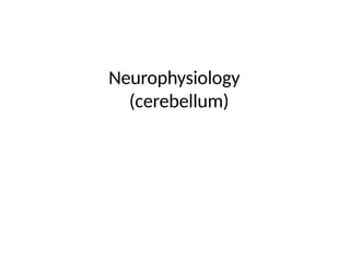 Neurophysiology
(cerebellum)
 
