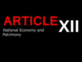ARTICLENational Economy and XIIPatrimony
 
